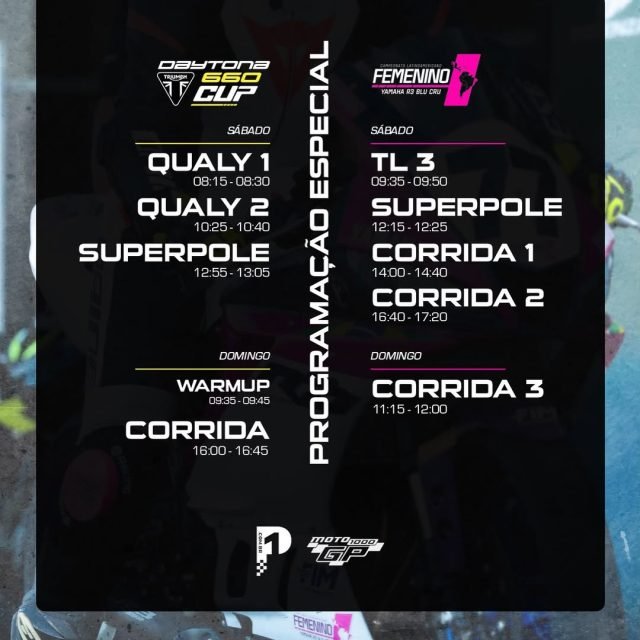Confira a programação especial da 6ª etapa em Santa Cruz do Sul! Hoje, sábado, já teremos as corridas 1 e 2 do Campeonat